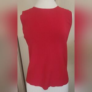 T55 Chic vibrant red knit tank top by Laura Ashley versatile styling layering